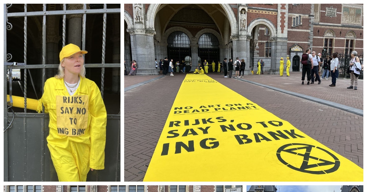 Amsterdam’da iklim aktivistleri, Hollanda’nın en büyük müzesi Rijksmuseum’un girişini kapattı