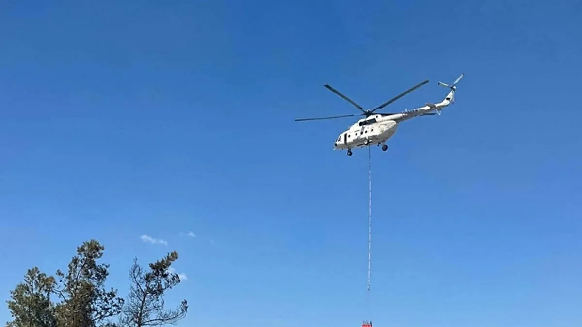 Muğla’daki yangına MSB’den helikopter desteği